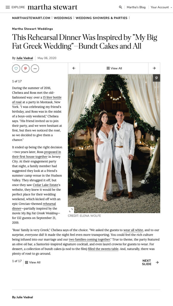 Martha Stewart Wedding Photographer